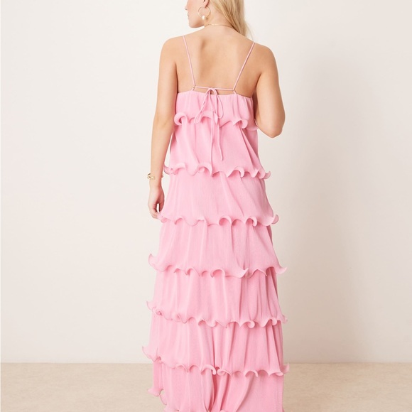 Pink Ruffled Maxi Dress - Picture 2 of 4